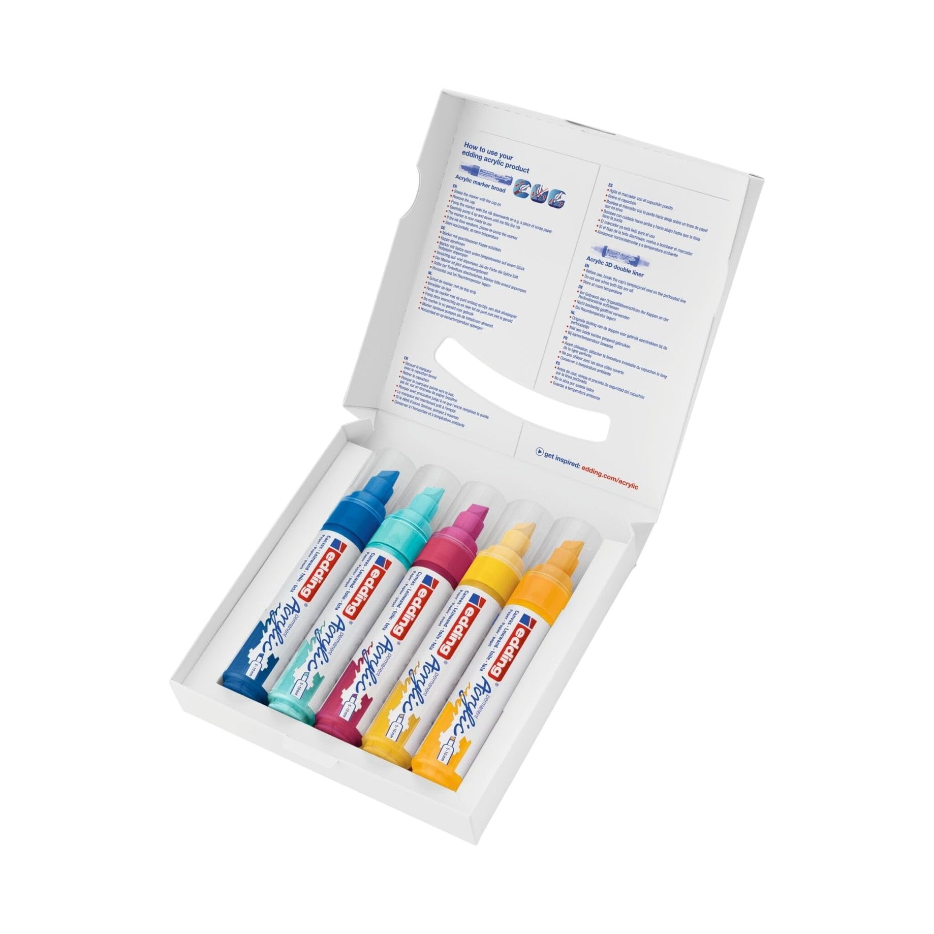 edding 5000 Acrylic Broad Sets, 5-color Abstract Colors Set