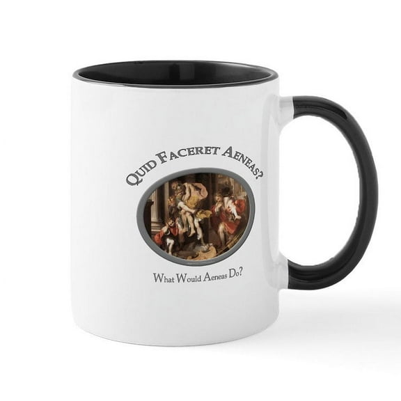 CafePress - What Would Aeneas Do? Mug - 11 oz Ceramic Mug - Novelty Coffee Tea Cup