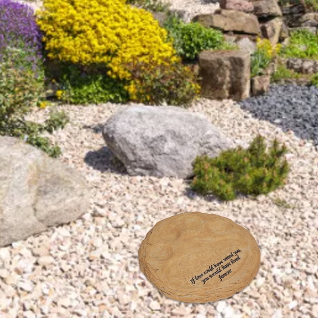 Pierre Tombale pour Chat, Résine Résistante aux Intempéries Confort Exquis Cœur Blessé Pierre Commémorative pour Pelouse pour Jardin Type B Couleur Sable