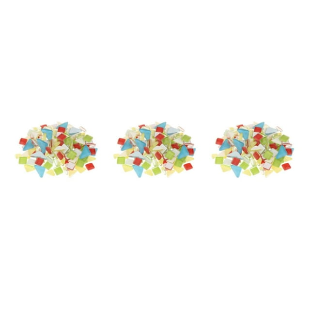 kurtrusly Beautiful Mosaic Tiles Assorted Craft Glass Pieces Stones Artistic Blue Red 1-2cm 3Set