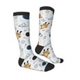 thumbnail image 3 of Picia Women Crew Soft Moisture-wicking Socks Cartoon Planets Pattern Design Cotton Socks, One Size fit All, 3 of 9