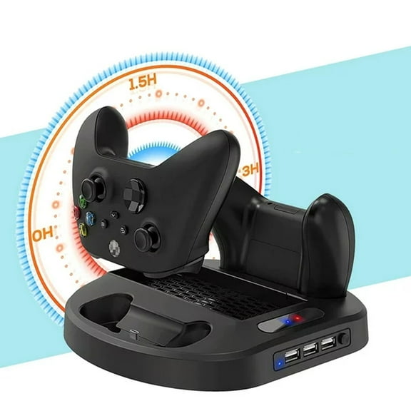 Charging Station, Cooling Stand, Vertical Cooling Fan Stand Fit for Xbox Series S/Xbox Series S/X with Dual Controller Charging Station, LED Indicator, Black