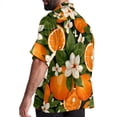 thumbnail image 3 of Tangerine Men's Hawaiian Shirt, Short Sleeve Printed Button Down Beach Casual Tops, Summer Spread Collar Men's Shirts, 3 of 6