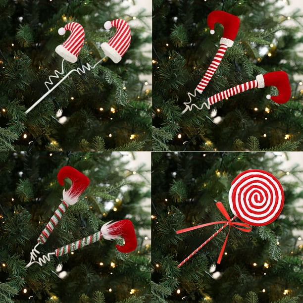 Recortes De Plástico Recortes de plástico para árbol de Navidad, 50 x 26 x 3,5 cm, rojo y verde, relleno de ramas artificiales, 1 unidad JASKFLY