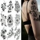 thumbnail image 1 of 20 hojas grandes realistas rosa peonía flor tatuaje temporal adultos mujeres impermeable negro tatuaje pegatina 3D flor dama hombro tatuajes temporales hoja DIY sexy brazo tatuaje estilo aleatorio, 1 of 5