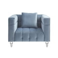 thumbnail image 3 of Inspired Home Bryan Velvet Club Chair, Teal, 3 of 11