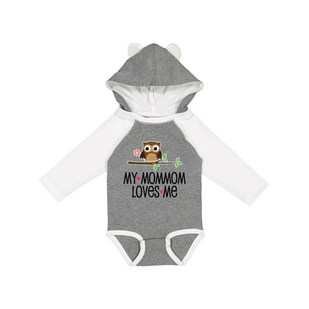 

Inktastic My MomMom Loves Me Girls Owl Gift Baby Girl Long Sleeve Bodysuit