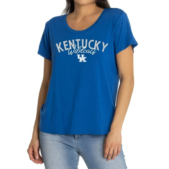 Women's Royal Kentucky Wildcats Scarlet Scoop Neck T-Shirt