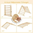 thumbnail image 4 of Olakids Pikler Triangle Set 7 in 1 Climbing Toys for Toddlers Foldable Baby Wood Montessori Jungle Gym with Angle Adjustable Ladder Seesaw Ramp Indoor Playground (Wood), 4 of 18