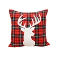 thumbnail image 2 of Adornos navideños, adornos para el árbol de Navidad, regalos navideños, funda de cojín bordada navideña con diseño de muñeco de nieve enano y ciervo de 45 x 45 cm, ideal para la cama y el hogar, para, 2 of 6