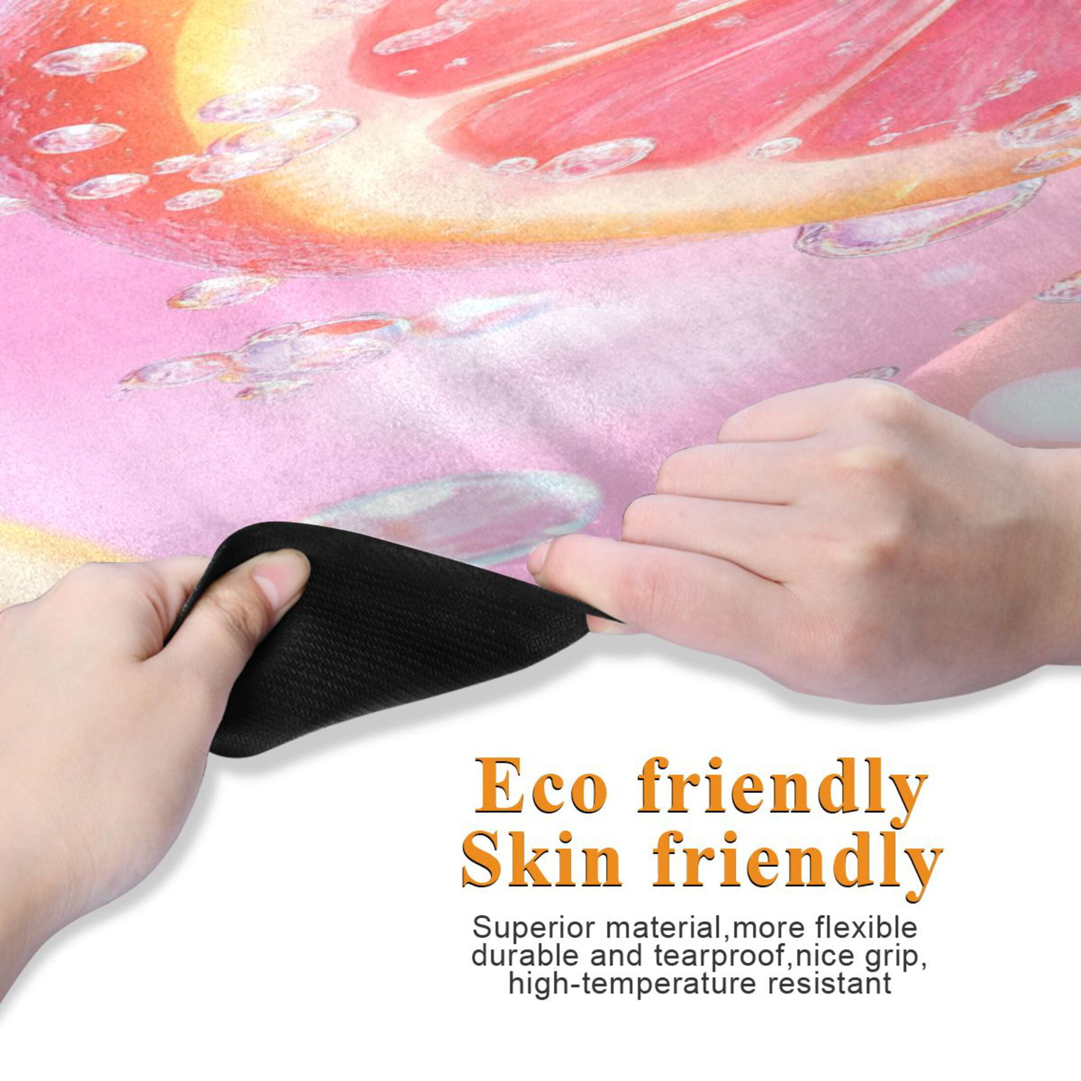 BZSMCE Yoga Mat Women Grapefruit Slices with Bubbles Fitness Mat