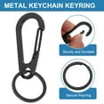 thumbnail image 4 of 2.17" x 1.1"&1.28" x 0.98" Metal Keychain Keyring, 6 Pcs Black Key Chain Ring Clip Sturdy Key Accessories Holder Organizer for Chain Making Kit Home Car Keys Art Crafts, 4 of 7