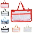thumbnail image 2 of Clear Makeup Bag Double Zipper Cosmetic Bag Toiletry Bag with Handle for Travel, 2 of 5
