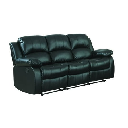 T Home Cranley Double Reclining Leather Sofa In Black T Home Cranley Double Reclining Leather Sofa In Black