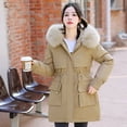 thumbnail image 6 of Lindreshi Winter Coats for Women 2023 Trendy Womens Winter Jacket Warm Overcoat Slim Fur-Collar Zipper Thicker Coat Outwear, 6 of 9