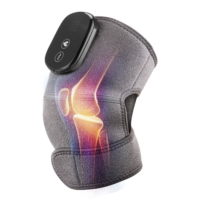 Rodillera inalámbrica para masaje de hombro con calor, envoltura de rodillera calentada 3 en 1 para codo y hombro, almohadilla calefactora de rodilla con vibración