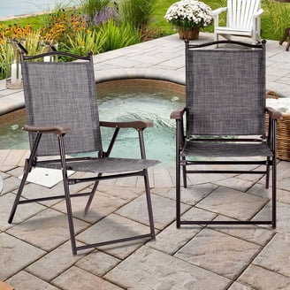 Gymax Outdoor 2PC Folding Chairs, Adjustable Reclining with