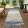 thumbnail image 6 of Addison Rugs Chantille Indoor/Outdoor Transitional Stripes Teal Machine Washable Runner Rug, 2'3" x 7'6", 6 of 7