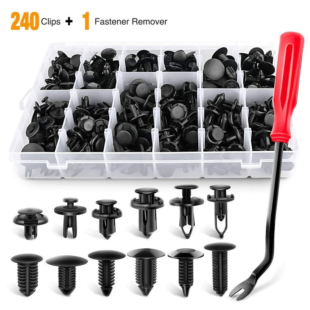 240PCS Bumper Retainer Clips Car Plastic Rivets Fasteners Push Retainer