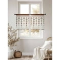 thumbnail image 2 of Vintage Southwest Sheer Curtains 45 inches Long 2 Panels Set Brown Boho Geometric Tribal Style Tiers Sheers Rod Pocket Small Window Short Curtains for Kitchen Cafe, Each 52" W x 45" L, 2 of 7