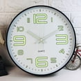 thumbnail image 2 of Mecanismos de reloj de pared con luz nocturna verde de 12 pulgadas sin tictac para cocina y dormitorio Gran número, 2 of 8