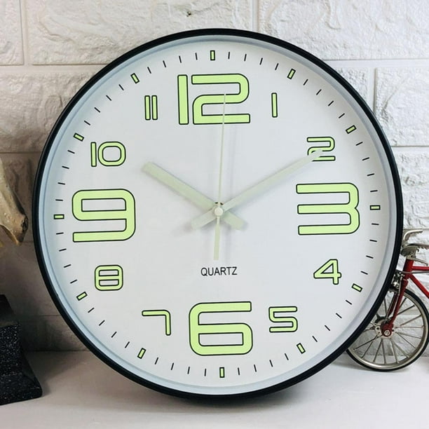 Reloj de pared perfecl 12 Luminoso Silencioso Número Grande
