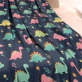 thumbnail image 3 of Dark Blue Colorful Dinosaur and Flower Pattern Blanket,Comfortable Soft Flannel Throw Blanket,All Season,Warm Lightweight Blankets for Sofa Bed Couch Living Room Chair,60"x80", 3 of 4