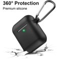 thumbnail image 3 of AirPods Case, Full Protective Silicone AirPods Accessories Cover Compatible with AirPods 1&2 Wireless and Wired Charging Case(Front LED Visible),Black, 3 of 8
