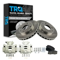 TRQ Front Brake Pad & Rotor Kit Brake Caliper Brake Pads Brake Rotor Ceramic Vented Fits Select 2002-2007 Mitsubishi Lancer