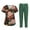 Army Green, variant on Wutalume Women's Holiday Print Medical Uniform Set, Short Sleeve V-Neck Top with Pockets and Pants, Nurse Scrub Outfit,Army Green L
