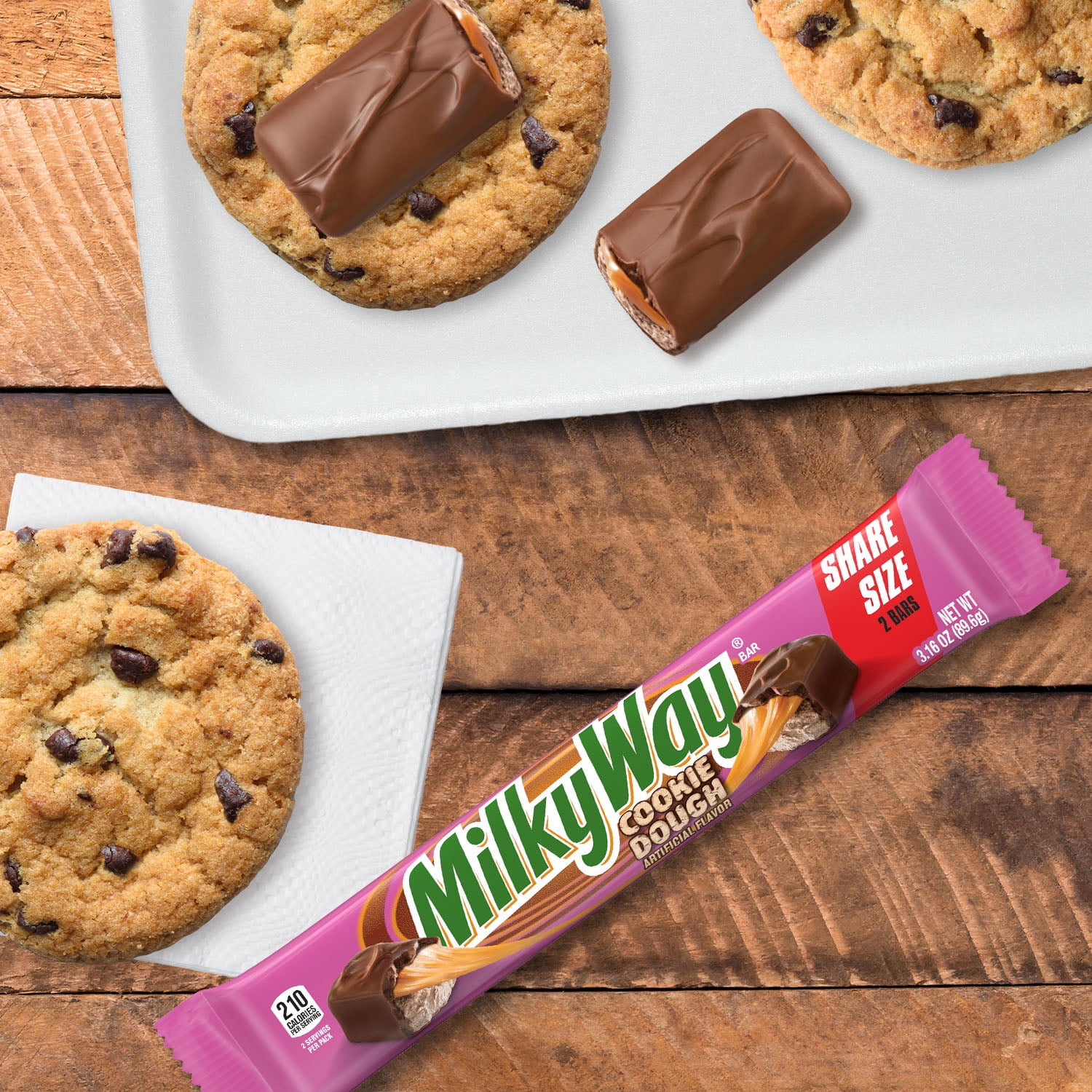 Milky Way Cookie Dough Milk Chocolate Bar, Share Size - 3.16 oz