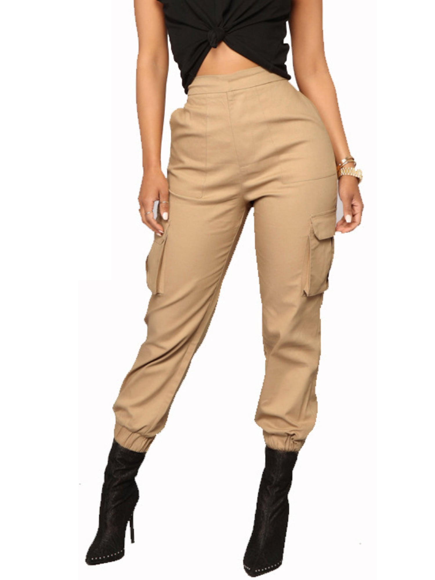 Women Camo Cargo Trousers Casual Sports Pants Ladies Military Army ...