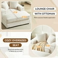 thumbnail image 3 of Muumblus Oversized Lounge Chair with Ottoman, Cloud Accent Reading Armchair for Living Room, White Chenille, 3 of 9