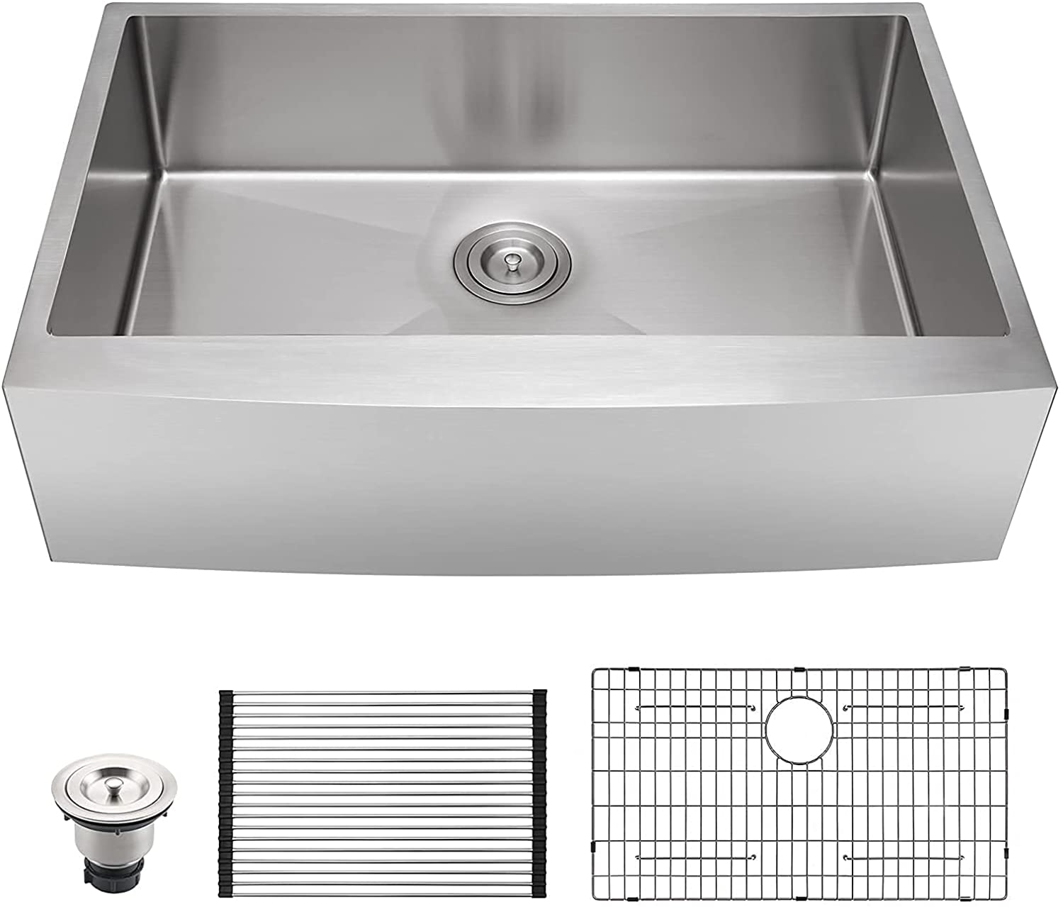 33-inch Farmhouse Kitchen Sink - Heavy Duty 18 Gauge Stainless Steel Single Bowl Workstation Sink, 9" Deep
