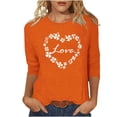 thumbnail image 1 of Camisetas Casuales de Mujer 3/4 Mangas Blusa de Cuello Redondo con Impresión Del Día de Patrick para la Moda Y el Uso Diario, 1 of 7