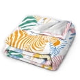 thumbnail image 2 of Kll Fleece Blanket Plush Throw Blanket Zebra Colourful,Soft Fuzzy Cozy Flannel Blanket For Couch Sofa Bed.(60"X50"), 2 of 9