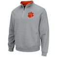 thumbnail image 2 of Men's Colosseum Heathered Gray Clemson Tigers Tortugas Team Logo Quarter-Zip Jacket, 2 of 3