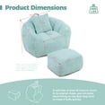 thumbnail image 2 of Aukfa Giant Bean Bag Chair,Lounge Chair Floor Lazy Sofa Bed with Ottoman & Pillow,Light Blue, 2 of 8