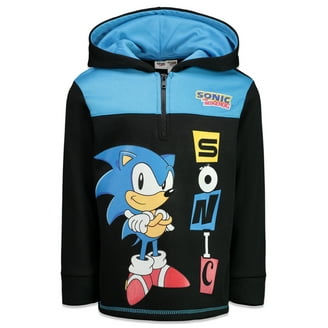 SONIC The Hedgehog Sweat à Capuche Pour Enfants Pull Noir Gamer Japonais, Noir, 5-6 Ans