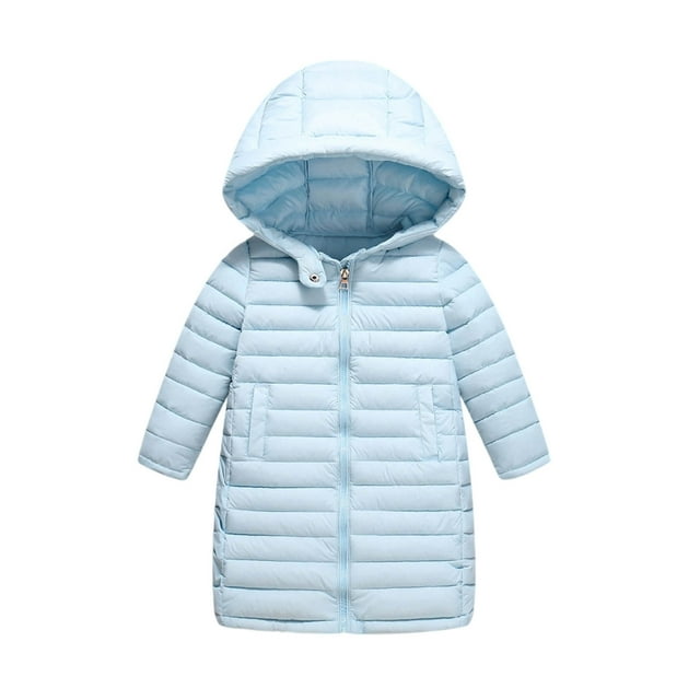 Manteau d'Hiver à Capuchon pour Filles : Manteaux Épais Longueur Genou pour la Mode des Enfants