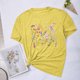 thumbnail image 1 of Fiudx Ropa de Mujer Blusas con Estampado de Flores Pequeñas para Mujer Top de Manga Corta con Cuello Redondo, 1 of 4