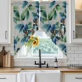 thumbnail image 3 of Swag Valance Curtains for Windows, Blueberry Spring Leaves Light Filtering Kitchen Curtains with Rod Pocket, Grey Botanical Branches Window Treatment Valances for Living Room, 36x63 - 2 PCS, 3 of 9