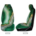 thumbnail image 3 of Green Agate Gold Glitter Art Car Seat Cover Set Auto Front Bucket Cushion Protect Accessories 2 Piece, 3 of 6