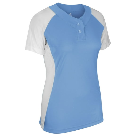 Champro Infinite 2-Button Short Sleeve Softball Jersey Girls' Light Blue