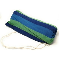 TJ Global Cotton Fabric Canvas Travel Camping Hammock Portable Beach Swing with Hardwood Spreader Bar and Carrying Bag, Tree Hanging Suspended Outdoor Indoor Bed, Supports 450lbs (Blue)