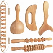 6 in 1 Wood Massage Tool Set, Full Body Sculpting Massager for Lymphatic Care, Body Shaping and Daily Body Care