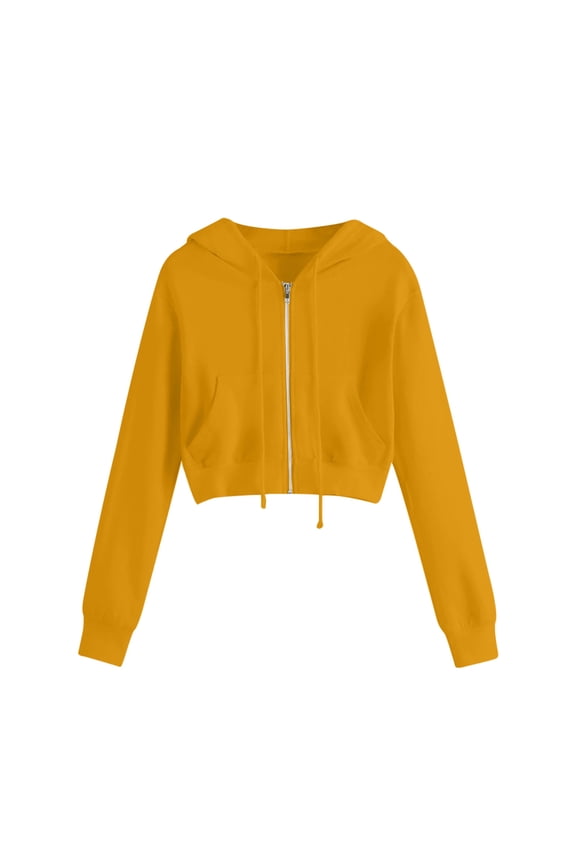 Plus Size Sweatshirt for Women Zip up Hoodie Cropped Jackets Long Sleeve Outwear with Pockets
