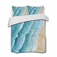thumbnail image 2 of Aqua Coastal Twin Size Down Alternative Comforter, Lightweight Comforter Quilt Bedding Set with Pillow Shams Nautical Summer Beach Ocean Beige All Seasons Bed Comforter Duvet Insert 68"x86", 2 of 7