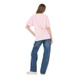 thumbnail image 6 of Forever 21 Women's Oversized Graphic Tee, Relaxed Fit Short Sleeve T-Shirt, Casual Streetwear Everyday Style Top, Pink, XXS-4X, 6 of 6
