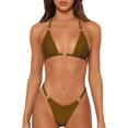 thumbnail image 1 of MIKETAI Bikinis sexy para mujer 2 piezas Bikini correa de espagueti trajes de baño de color sólido traje de baño triángulo traje de baño, 1 of 4